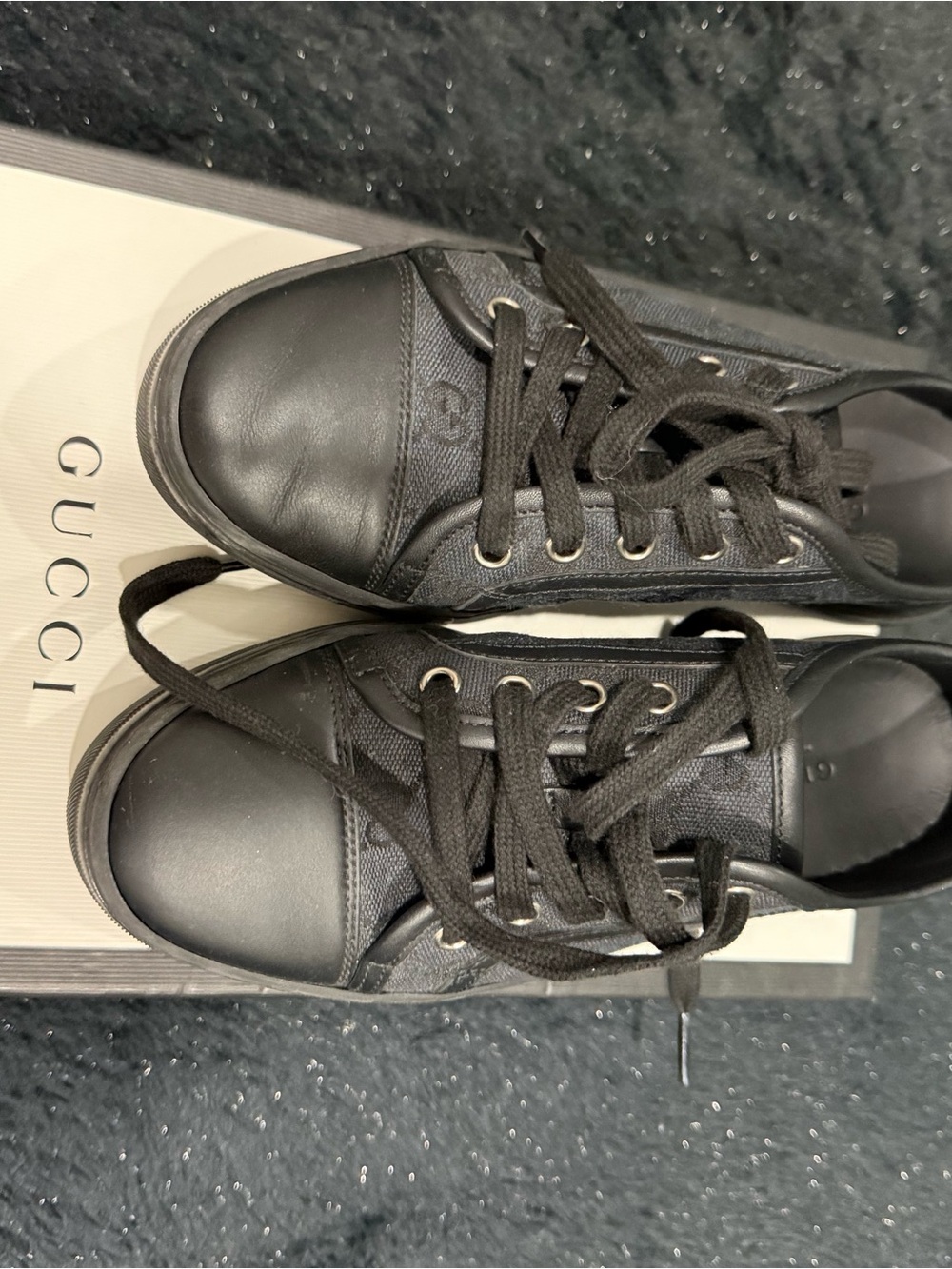 Gucci Kids Black Lace-Up Sneakers